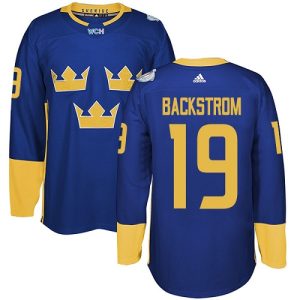 Team Schweden Nicklas Backstrom #19 Authentic Königsblau Auswärts 2016 World Cup